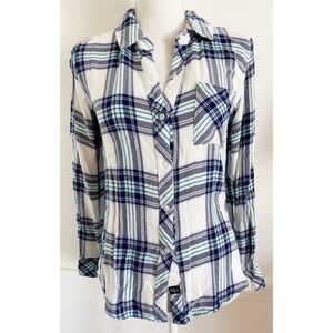 Rails • White Blue Navy Button Down Shirt